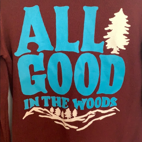 🌲 2/$14 All good Thermal burgundy long sleeve - Picture 2 of 4